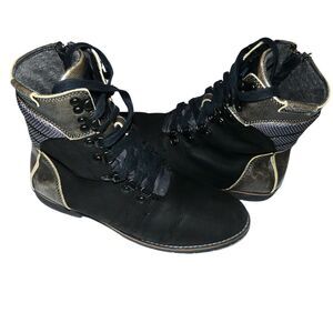 Columbia Twentythird Ave II Women's 8.5 Mid Combat Boot Black Waterproof Leather